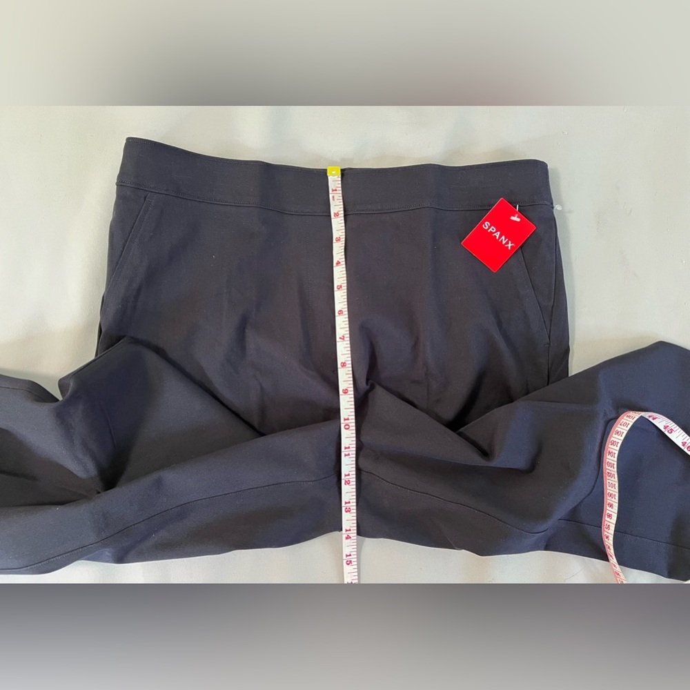 Spanx Pants Women's Sz Large Polished Ankle Slim Navy New With Tags Stretch - Picture 7 of 15